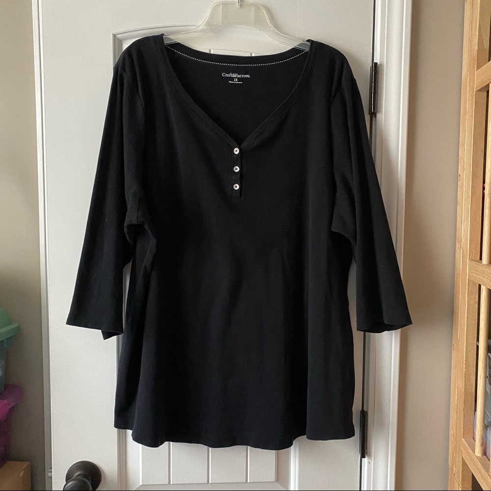 Croft & Barrow 3/4-sleeved top size 2X